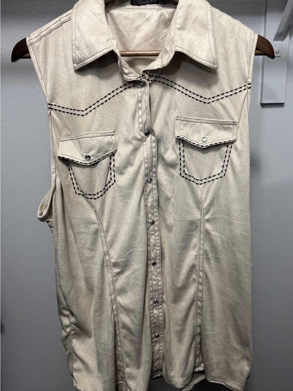 Faux suede sleeveless top